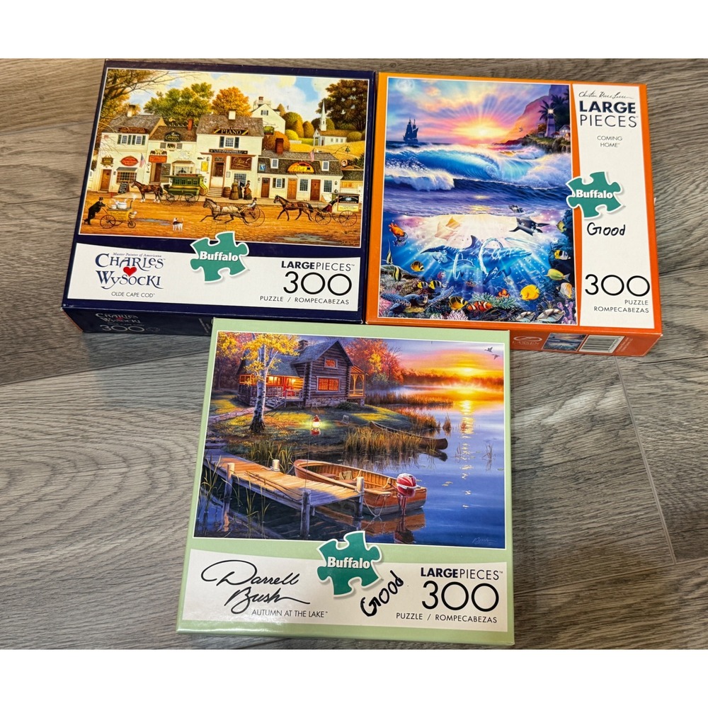 Jigsaw Puzzle Lot 300 Pieces Wysocki Bush Lassen puzzles Buffalo Games